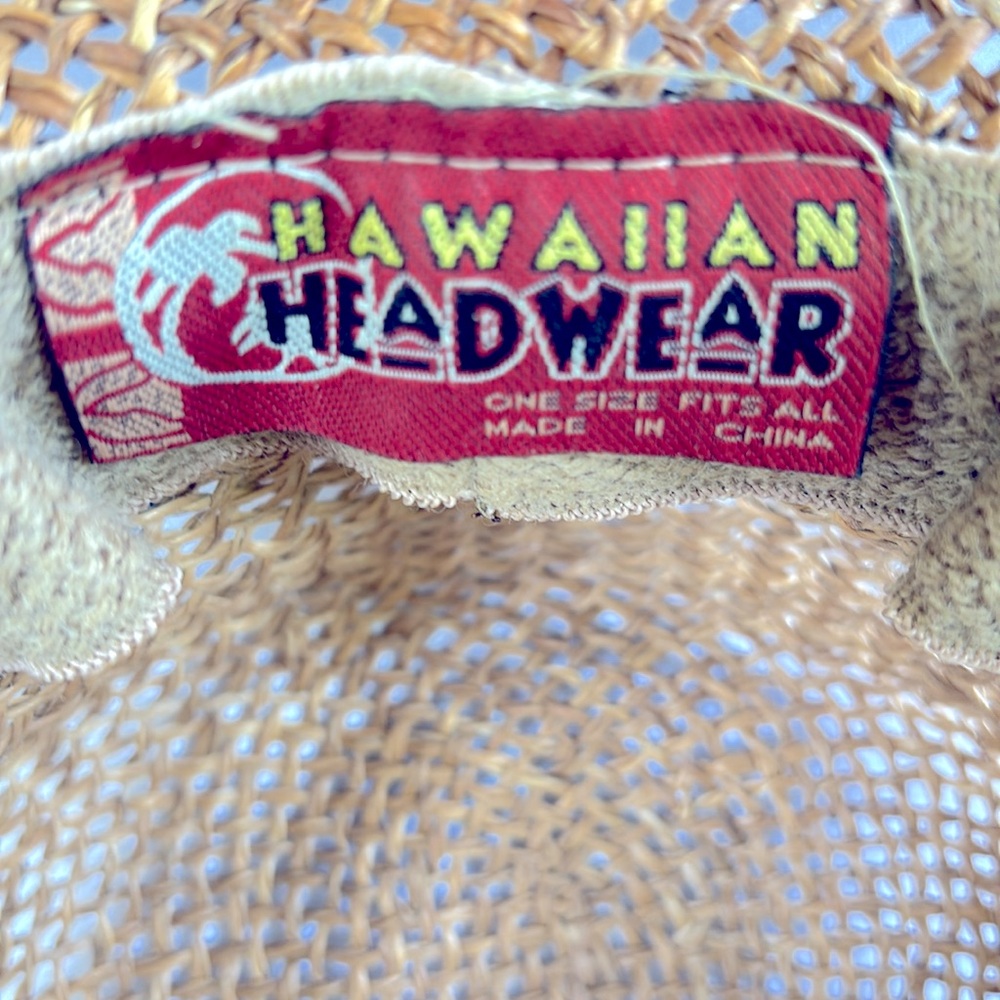 Gently Used Unisex Original Genuine Hawaiian Headwear Straw Hibiscus Print Hat - Picture 4 of 10